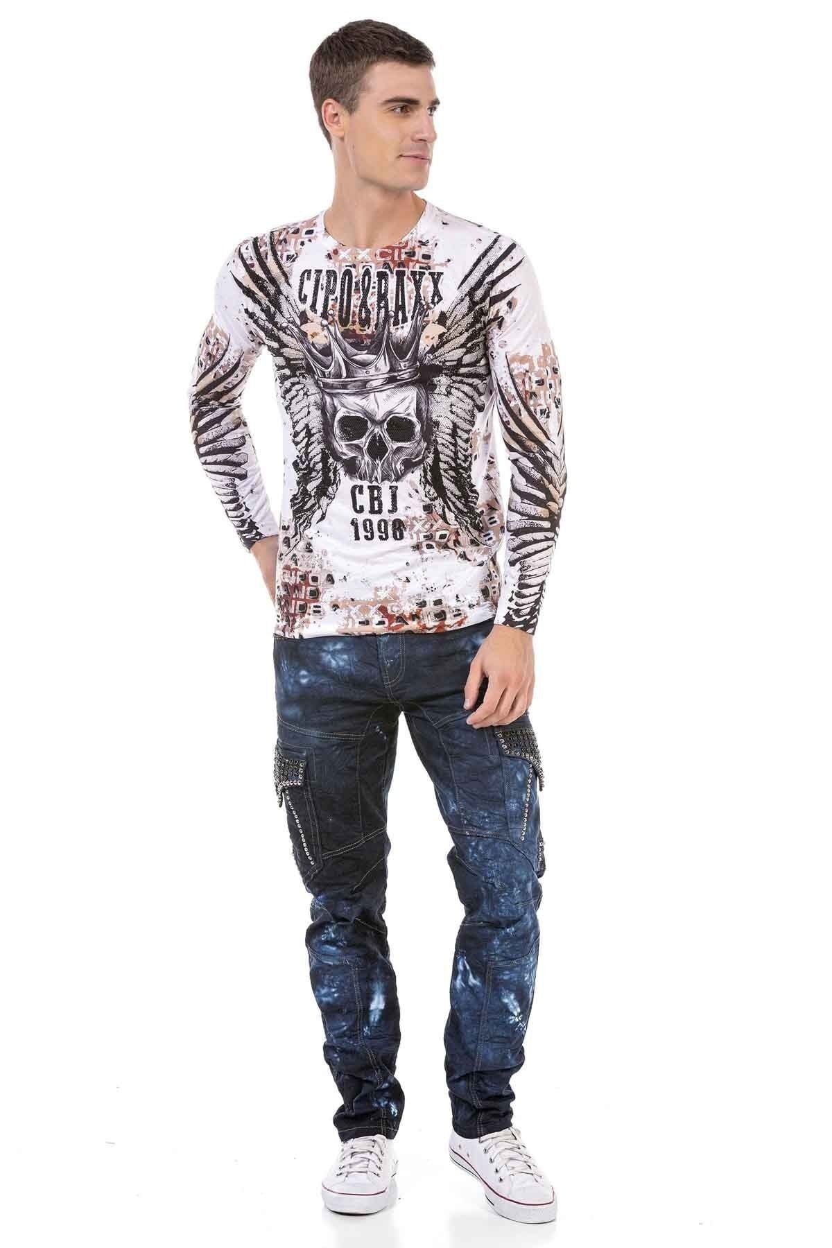 CD677 Kargo Cep Yıkanmış Kumaş Erkek Jean Pantolon