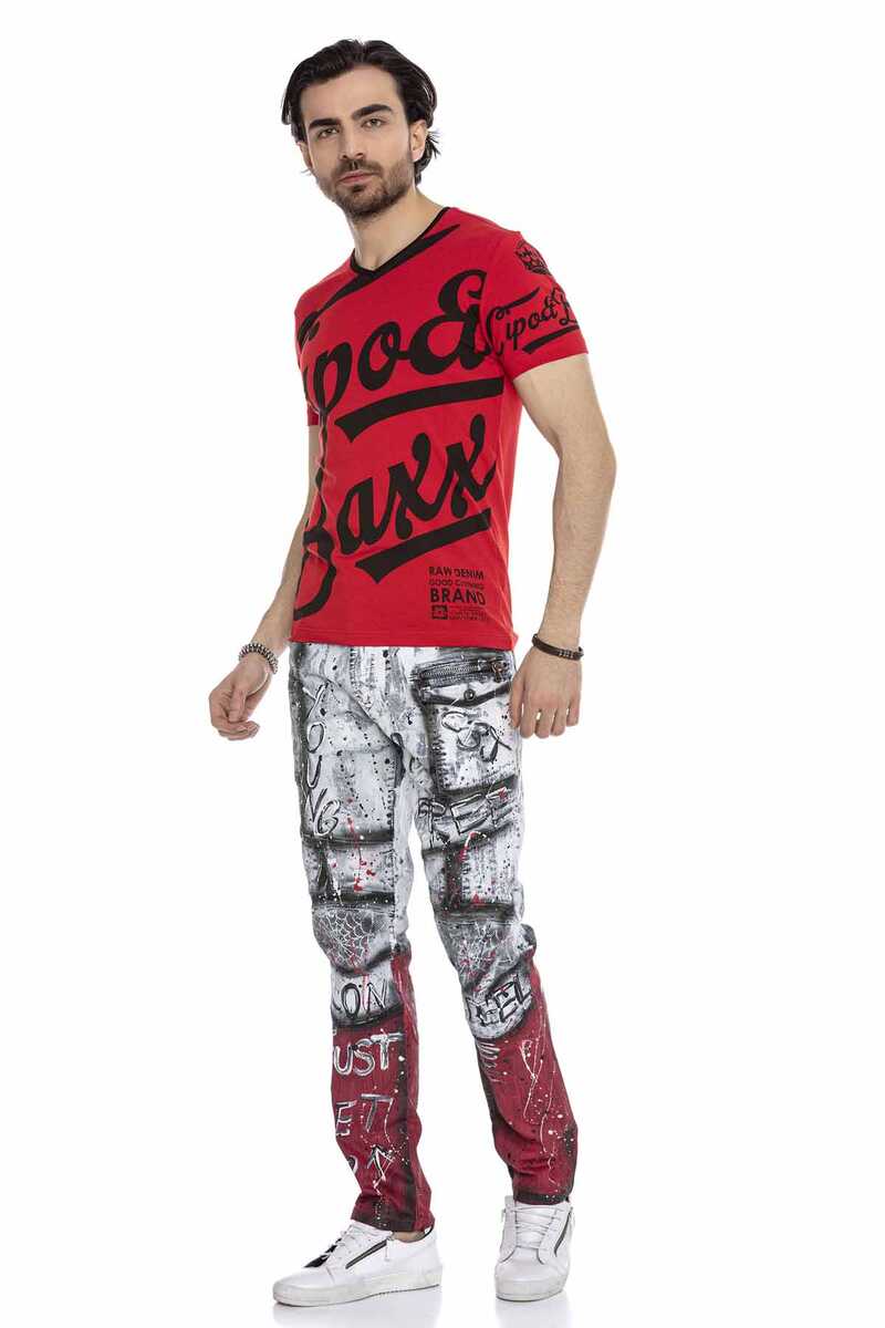 CD683 Grafiti Boyama Erkek Jean Pantolon