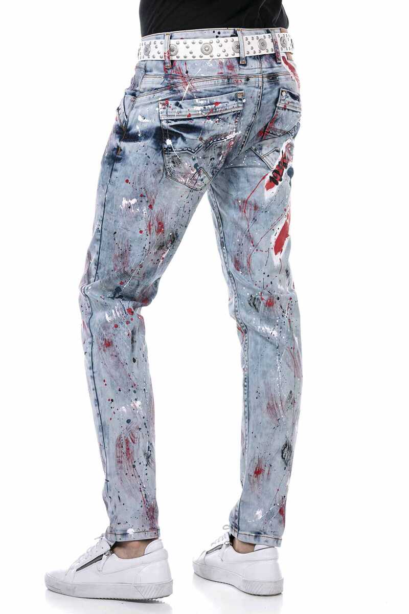 CD684 Kuru Kafa El Boyama Buz Mavisi Erkek Jean Pantolon