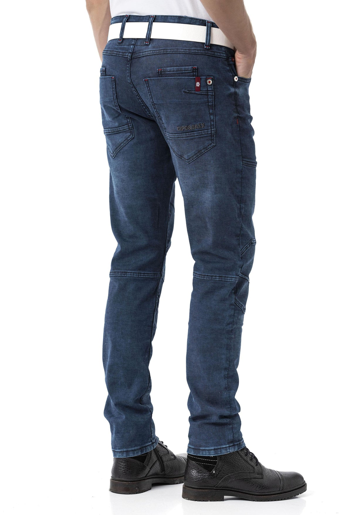 CD699 Gizli Cepli Parçalı Biker Tarz Erkek Jean Pantolon