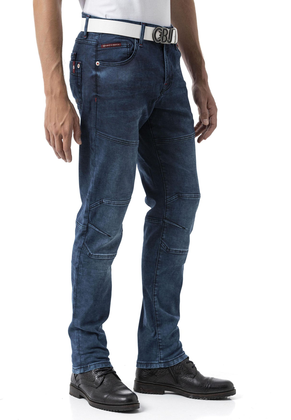 CD699 Gizli Cepli Parçalı Biker Tarz Erkek Jean Pantolon