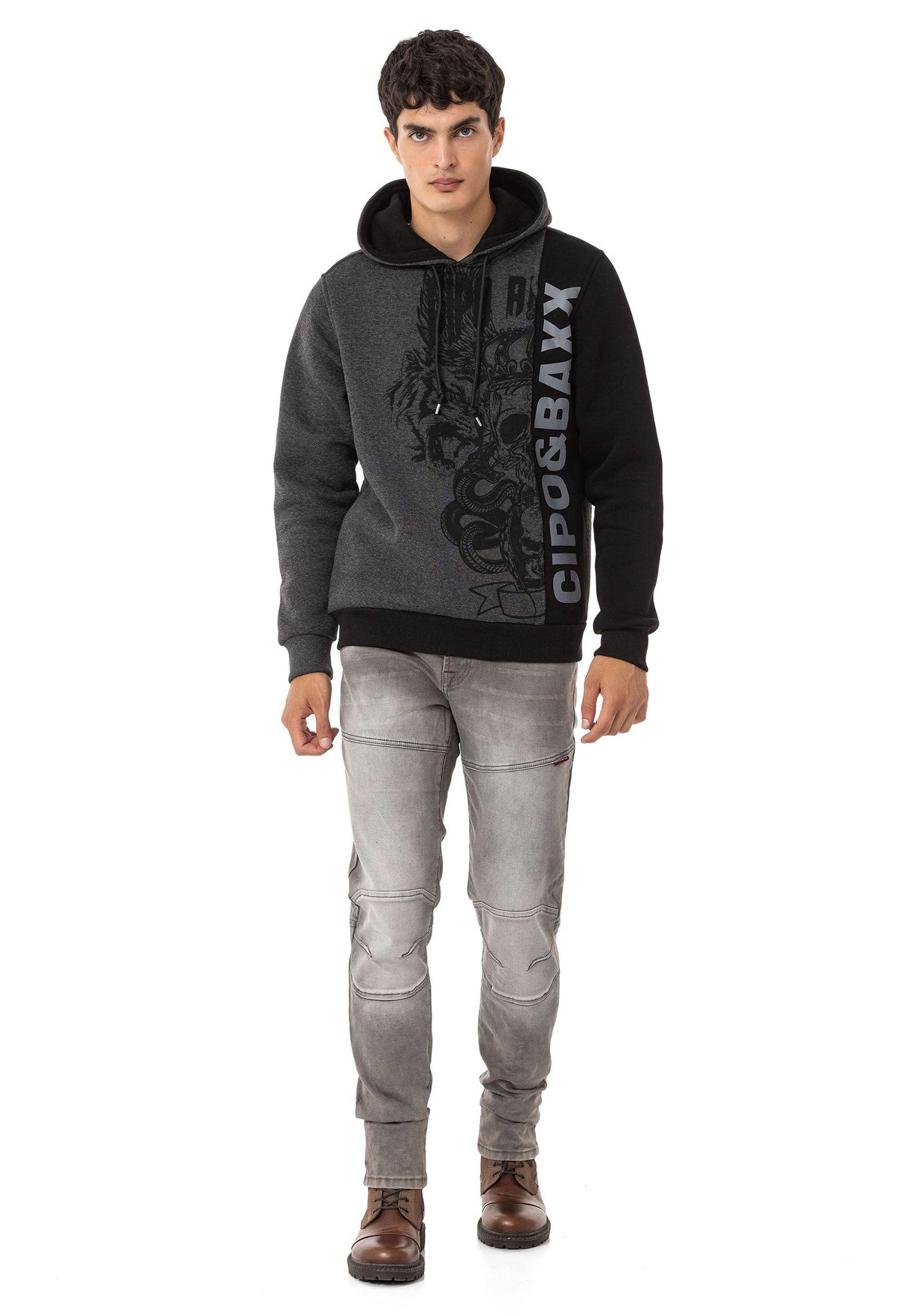 CD699 Gizli Cepli Parçalı Biker Tarz Erkek Jean Pantolon