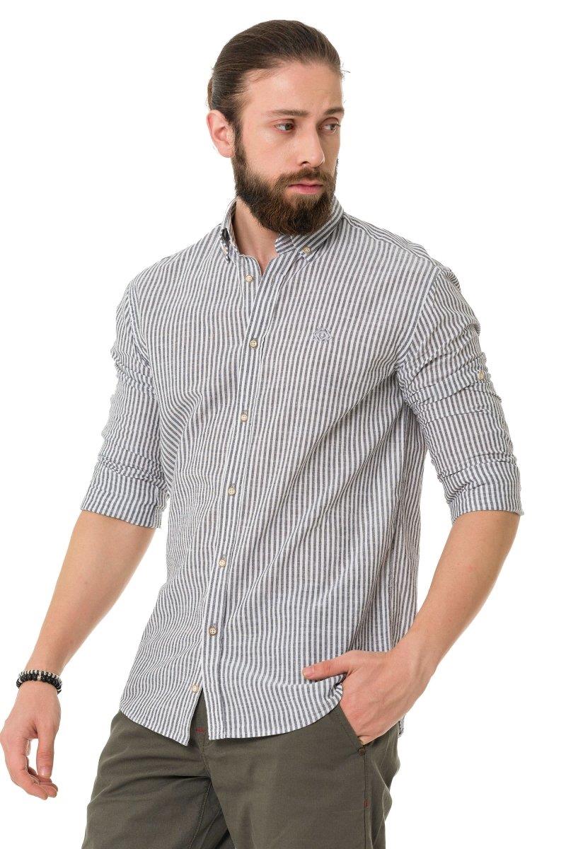 CH194 Çizgili Keten Gömlek
