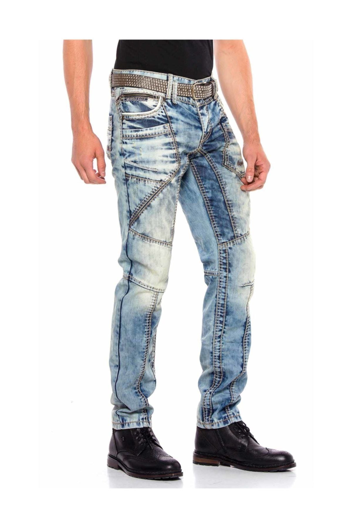 CD535 Dikişli Cepli Açık Erkek Kot Jeans