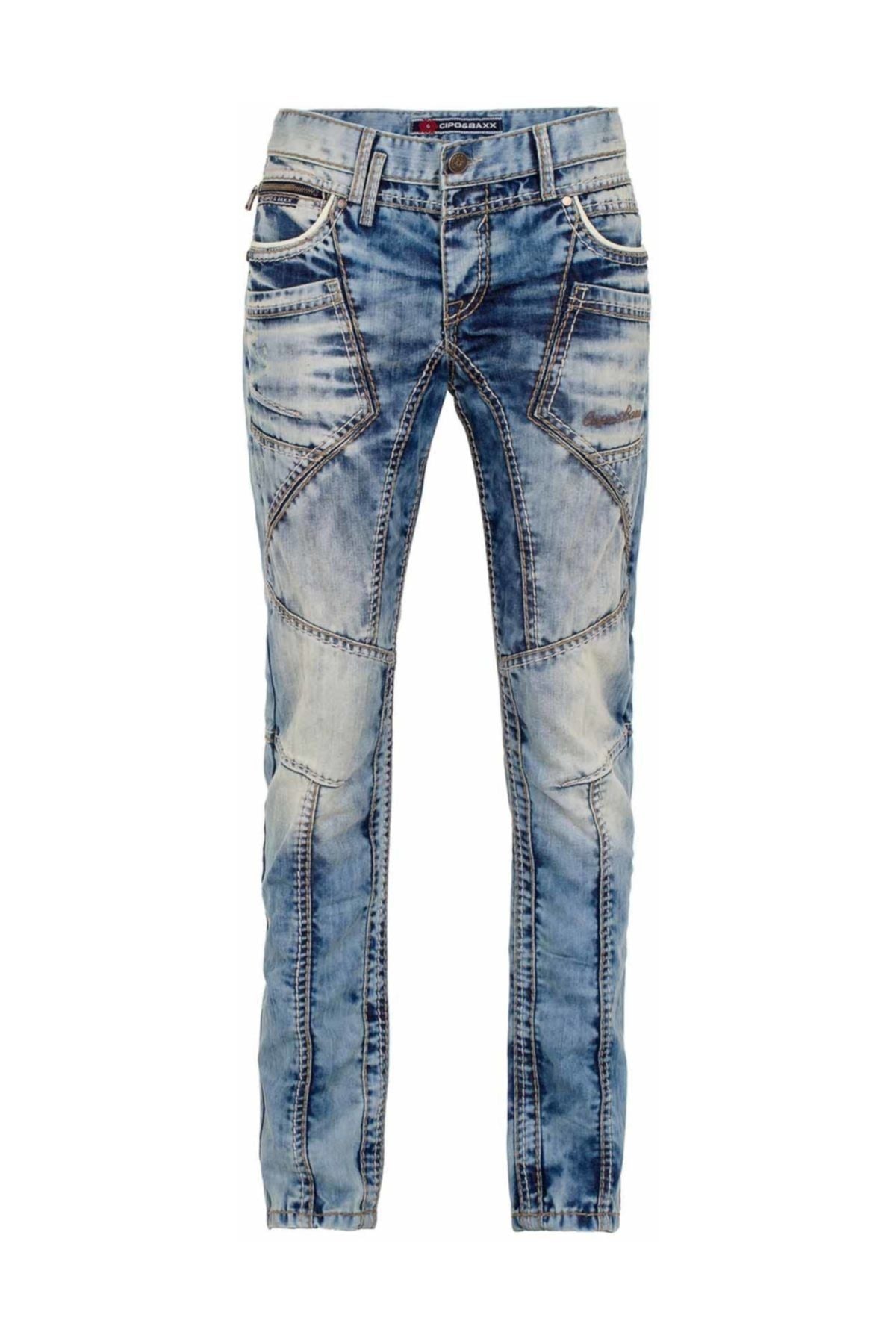 CD535 Dikişli Cepli Açık Erkek Kot Jeans