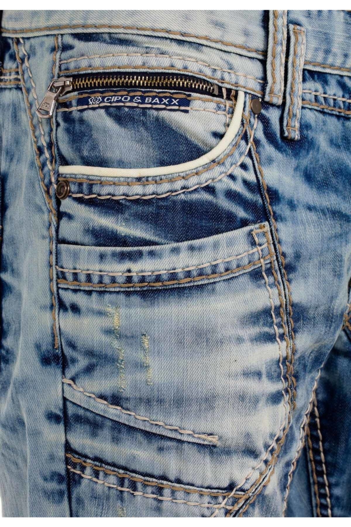 CD535 Dikişli Cepli Açık Erkek Kot Jeans