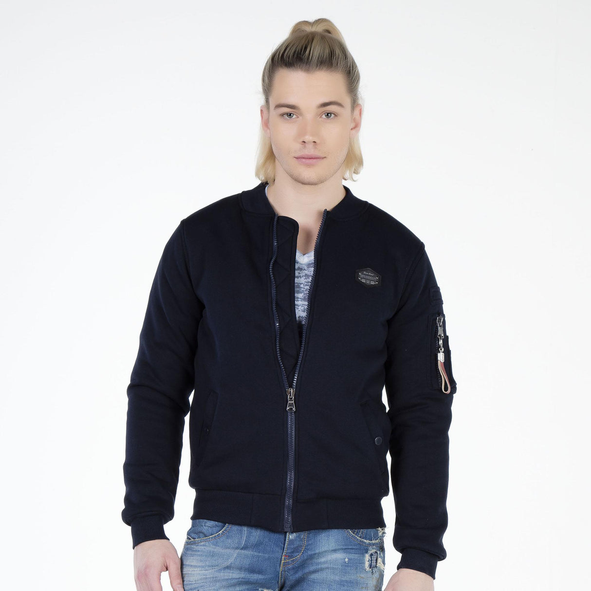 CJ151 Kolej Yaka Fermuarlı Kısa Erkek Mont