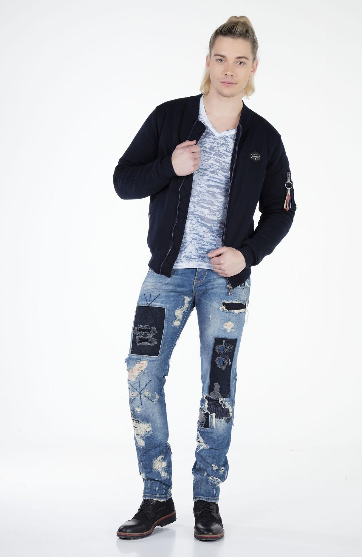 CJ151 Kolej Yaka Fermuarlı Kısa Erkek Mont