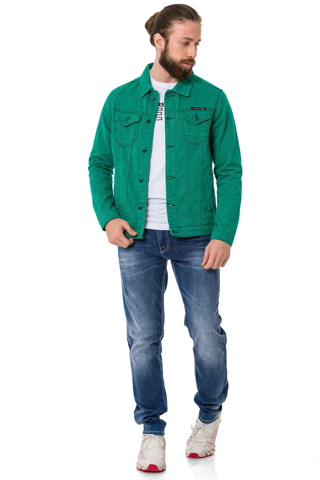 CJ289 Matte Pastel-Tone Men's Denim Jacket