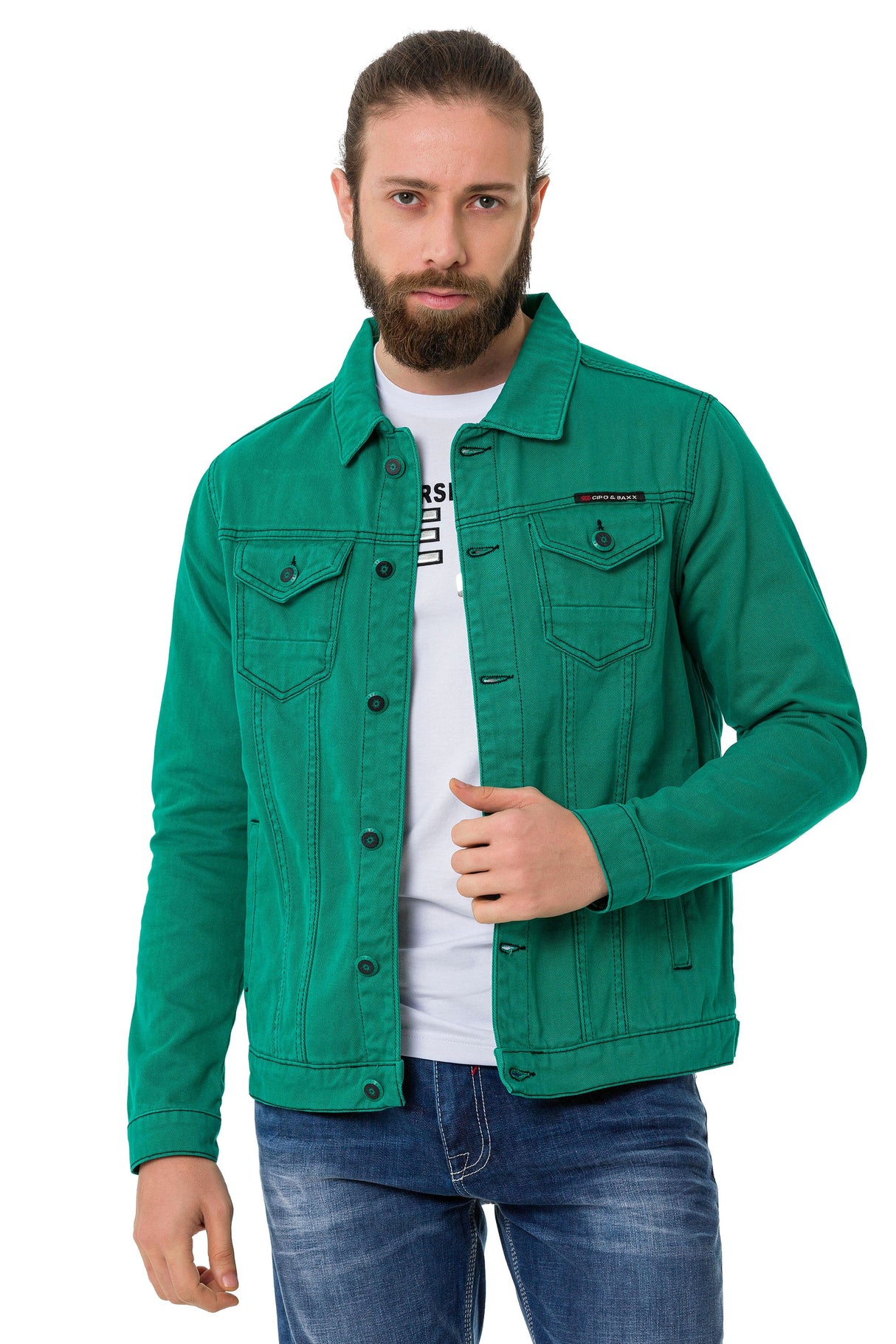 CJ289 Matte Pastel-Tone Men's Denim Jacket