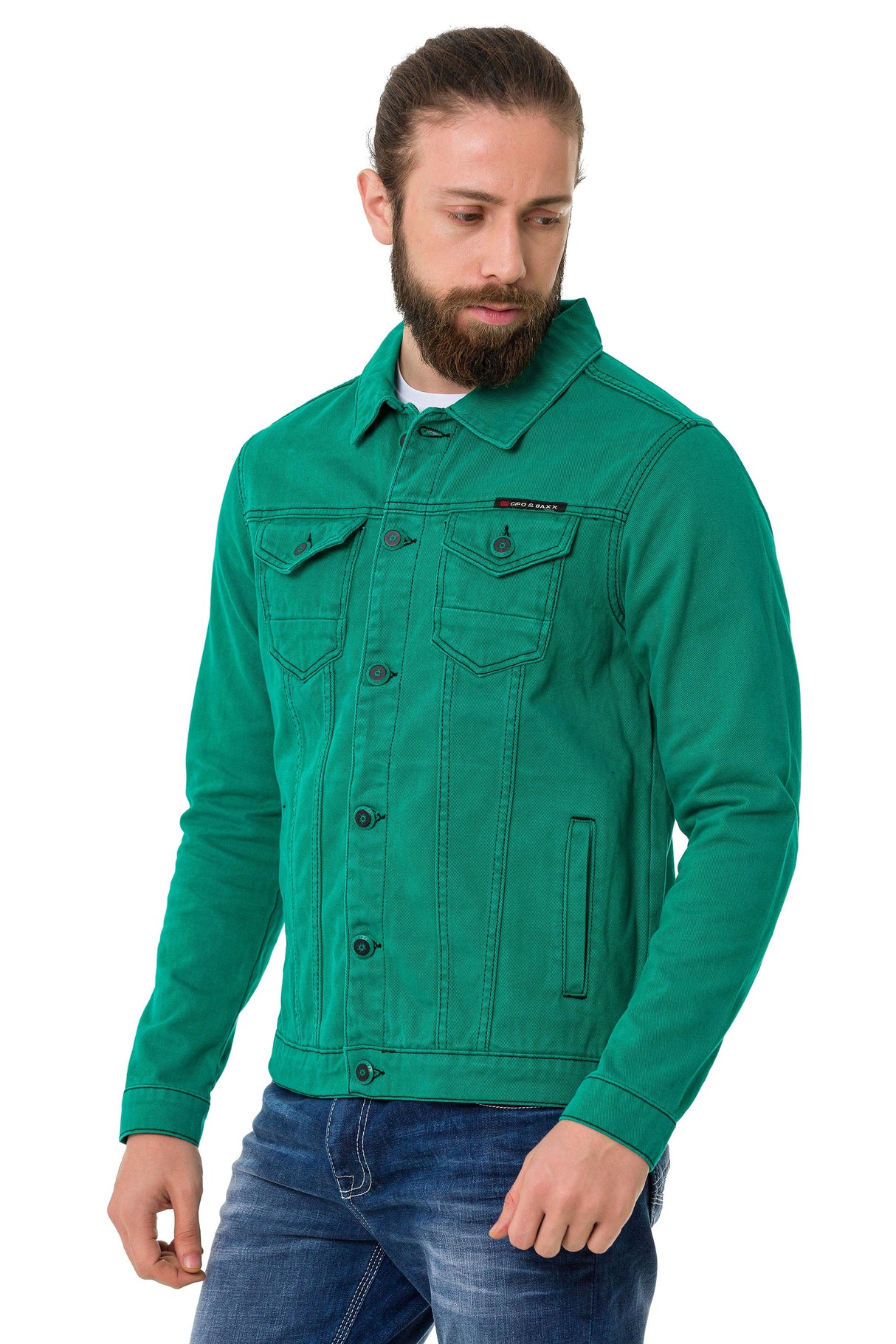 CJ289 Matte Pastel-Tone Men's Denim Jacket