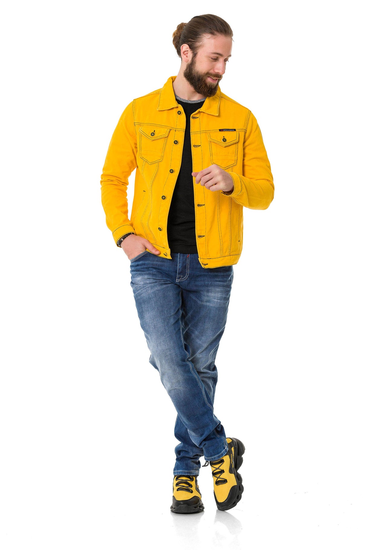 CJ289 Matte Pastel-Tone Men's Denim Jacket