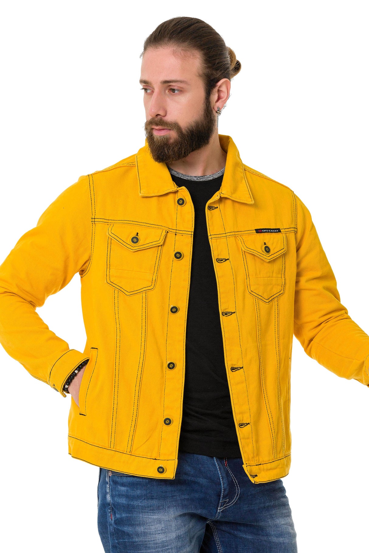 CJ289 Matte Pastel-Tone Men's Denim Jacket