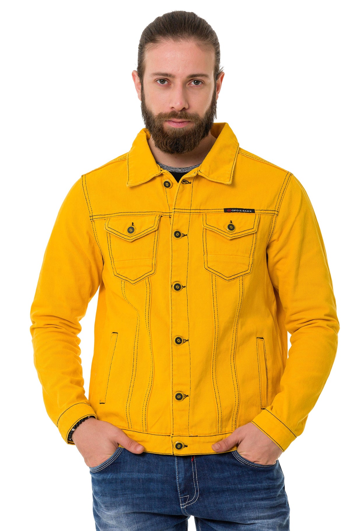CJ289 Matte Pastel-Tone Men's Denim Jacket