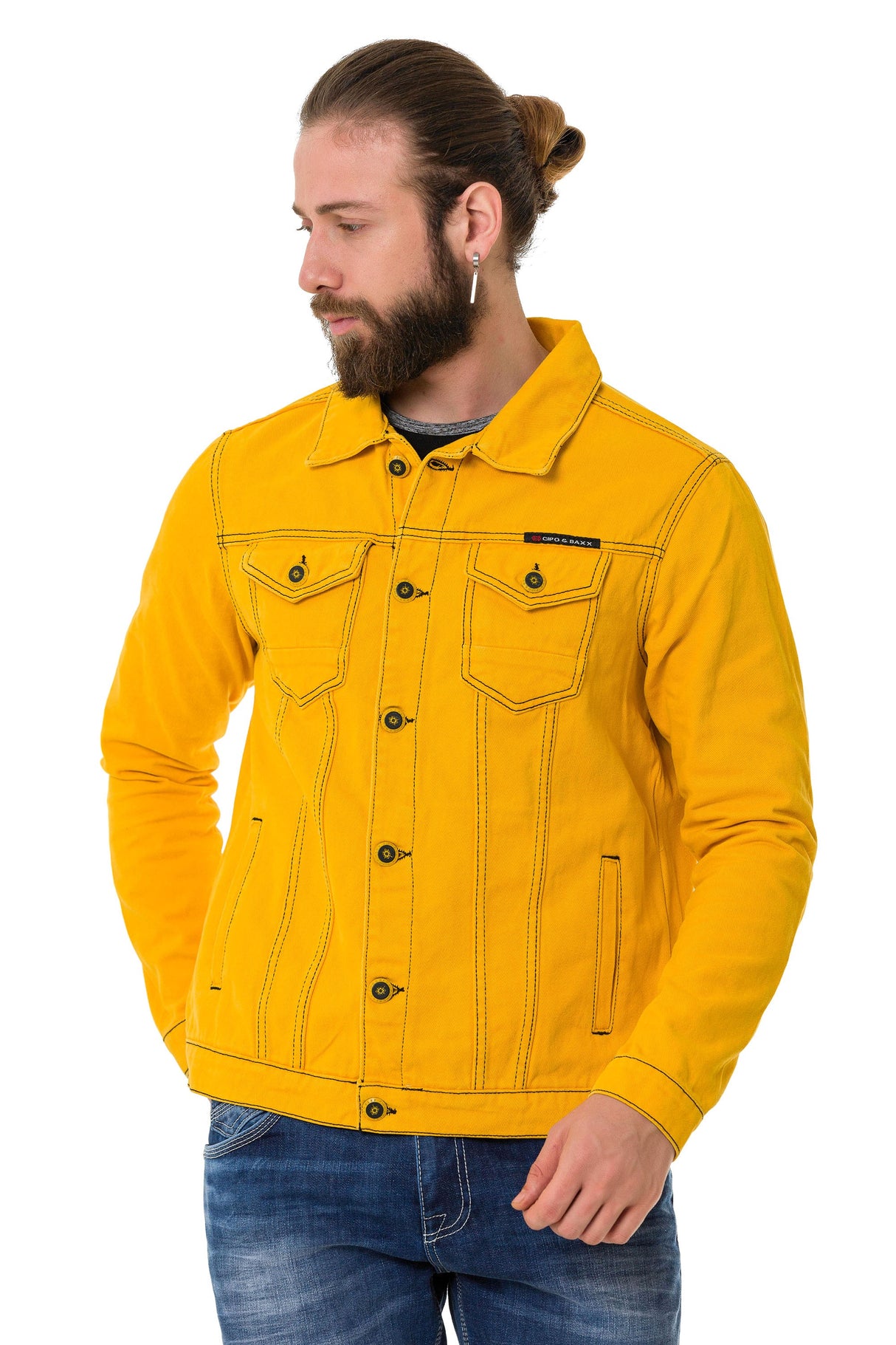 CJ289 Matte Pastel-Tone Men's Denim Jacket