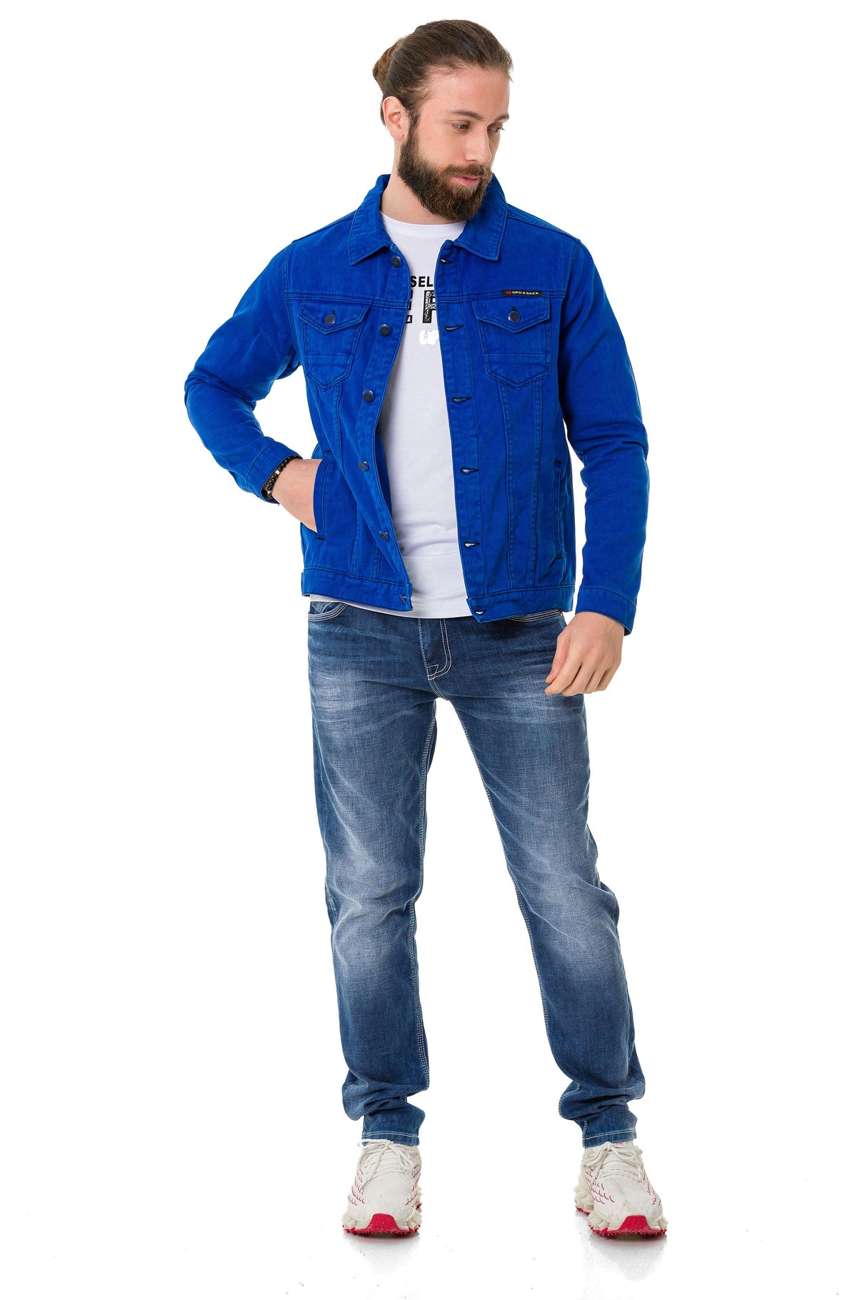 CJ289 Matte Pastel-Tone Men's Denim Jacket