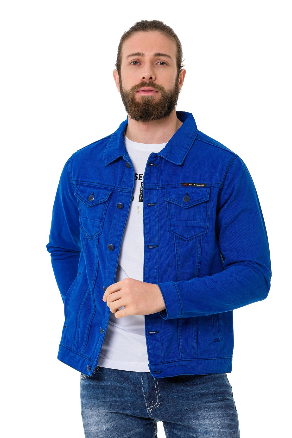 CJ289 Matte Pastel-Tone Men's Denim Jacket