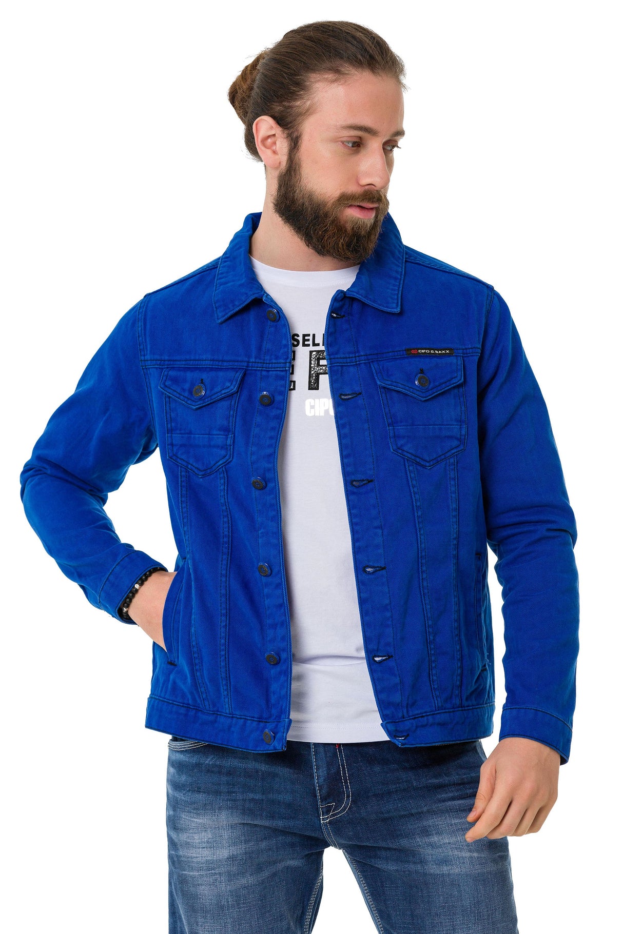 CJ289 Matte Pastel-Tone Men's Denim Jacket