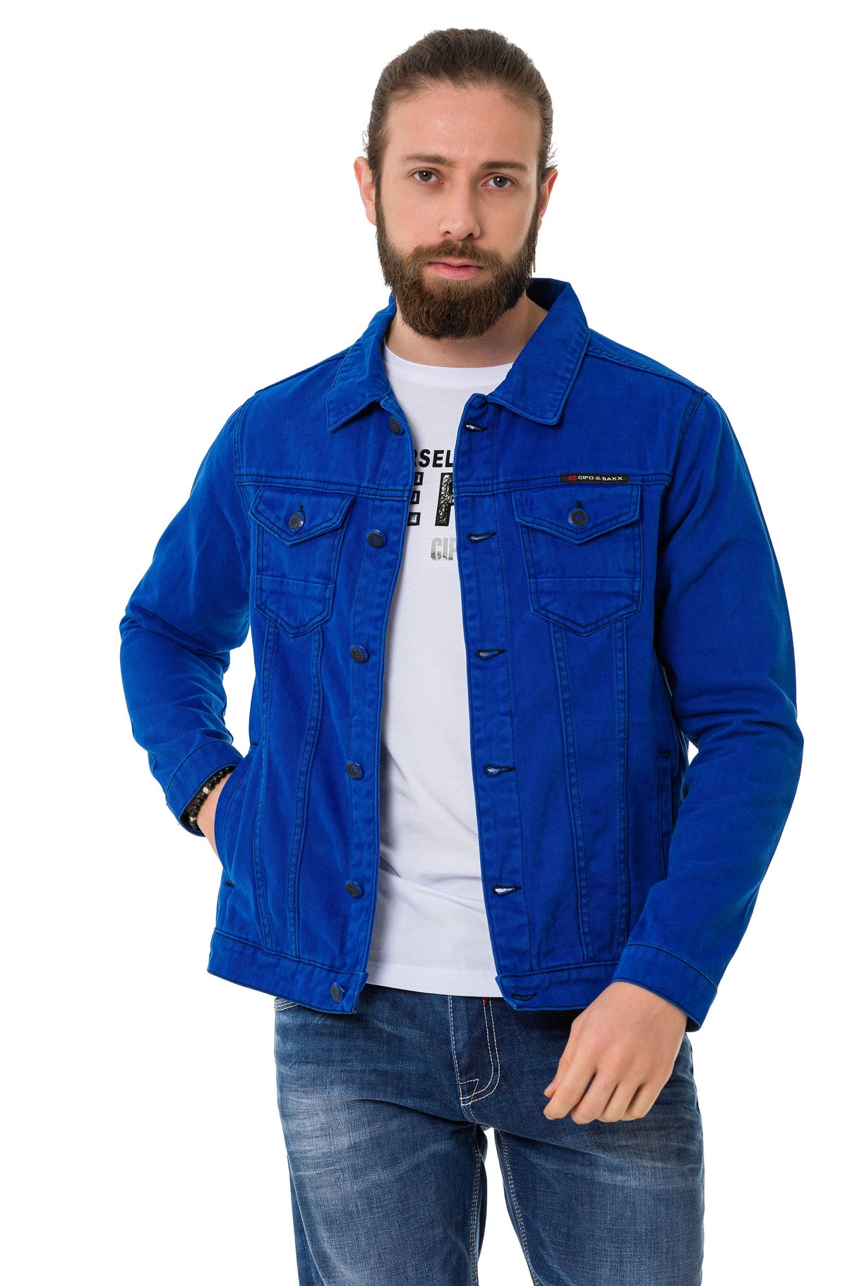 CJ289 Matte Pastel-Tone Men's Denim Jacket