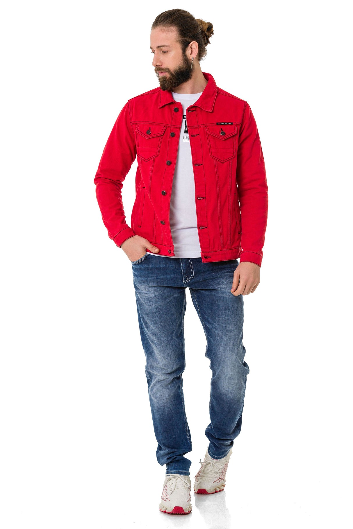 CJ289 Matte Pastel-Tone Men's Denim Jacket