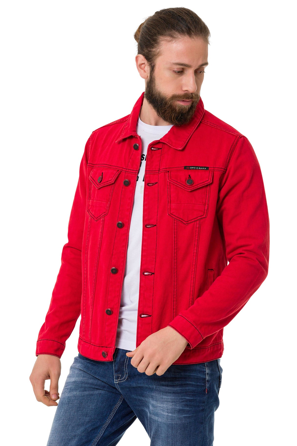 CJ289 Matte Pastel-Tone Men's Denim Jacket
