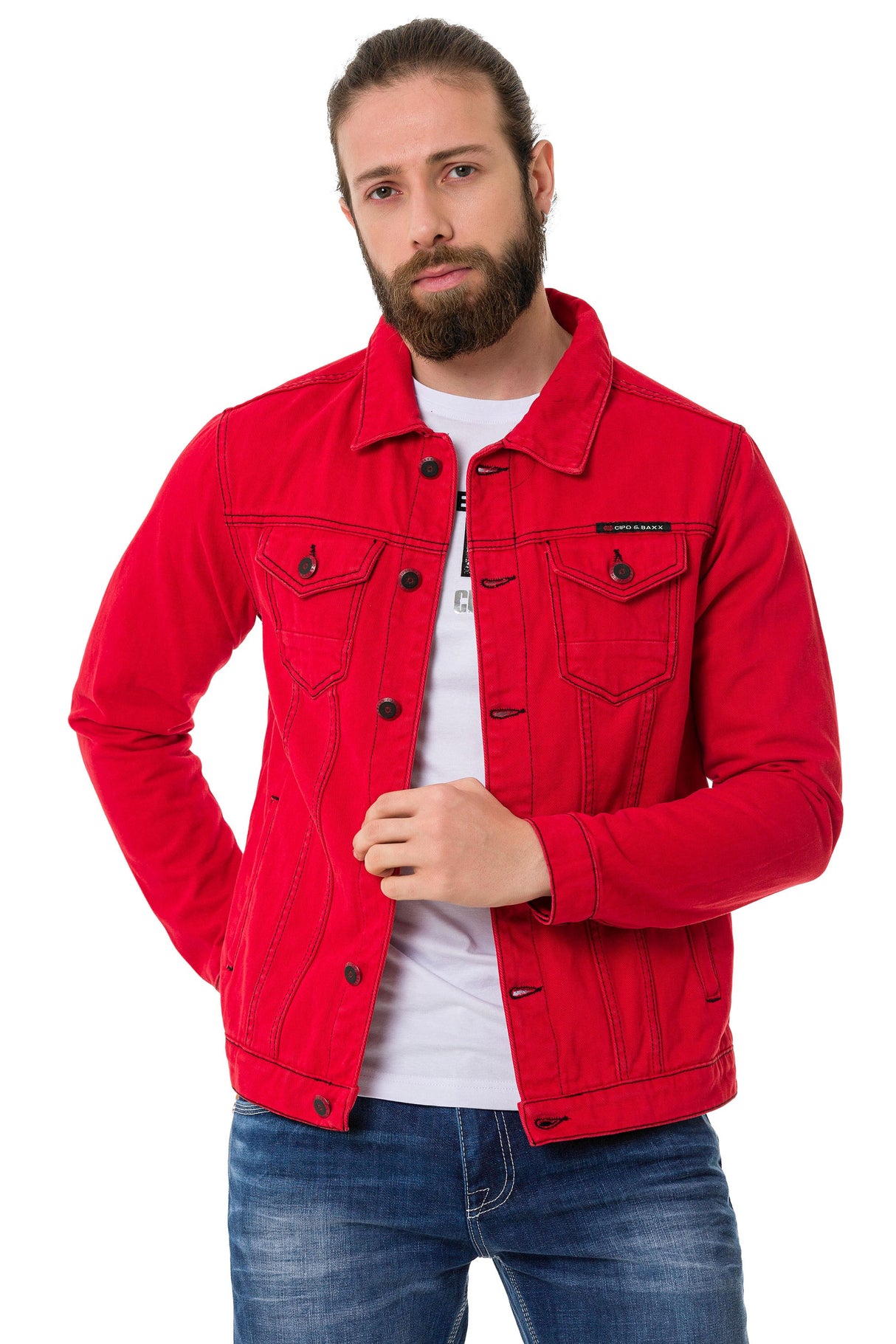 CJ289 Matte Pastel-Tone Men's Denim Jacket