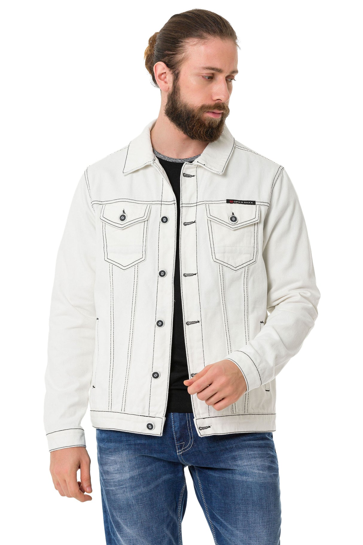 CJ289 Matte Pastel-Tone Men's Denim Jacket
