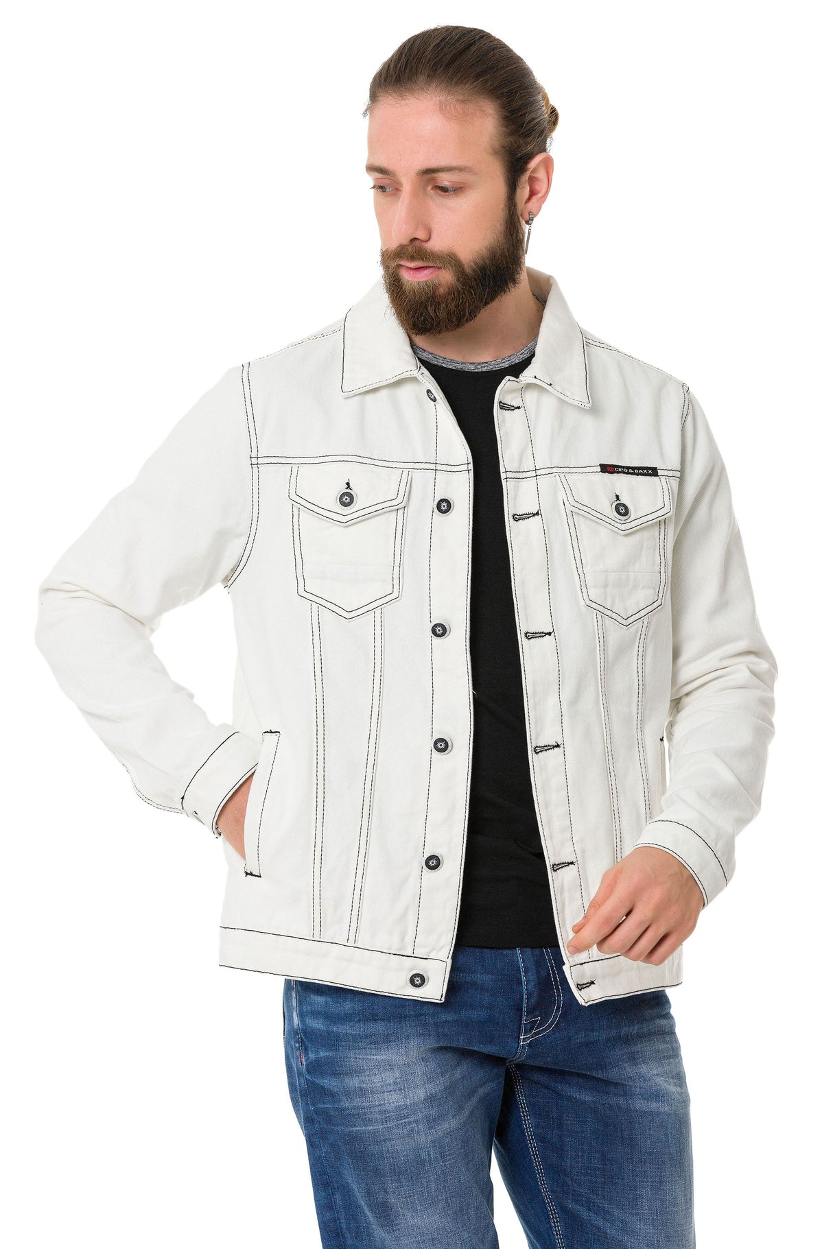 CJ289 Matte Pastel-Tone Men's Denim Jacket