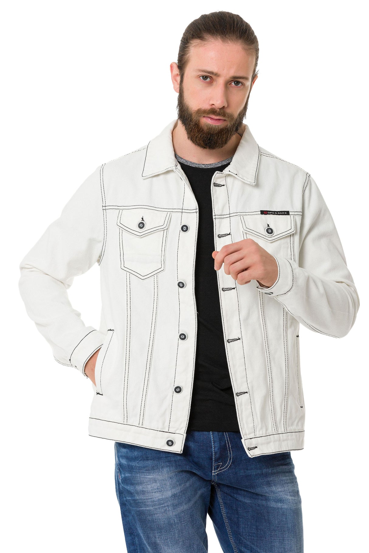 CJ289 Matte Pastel-Tone Men's Denim Jacket