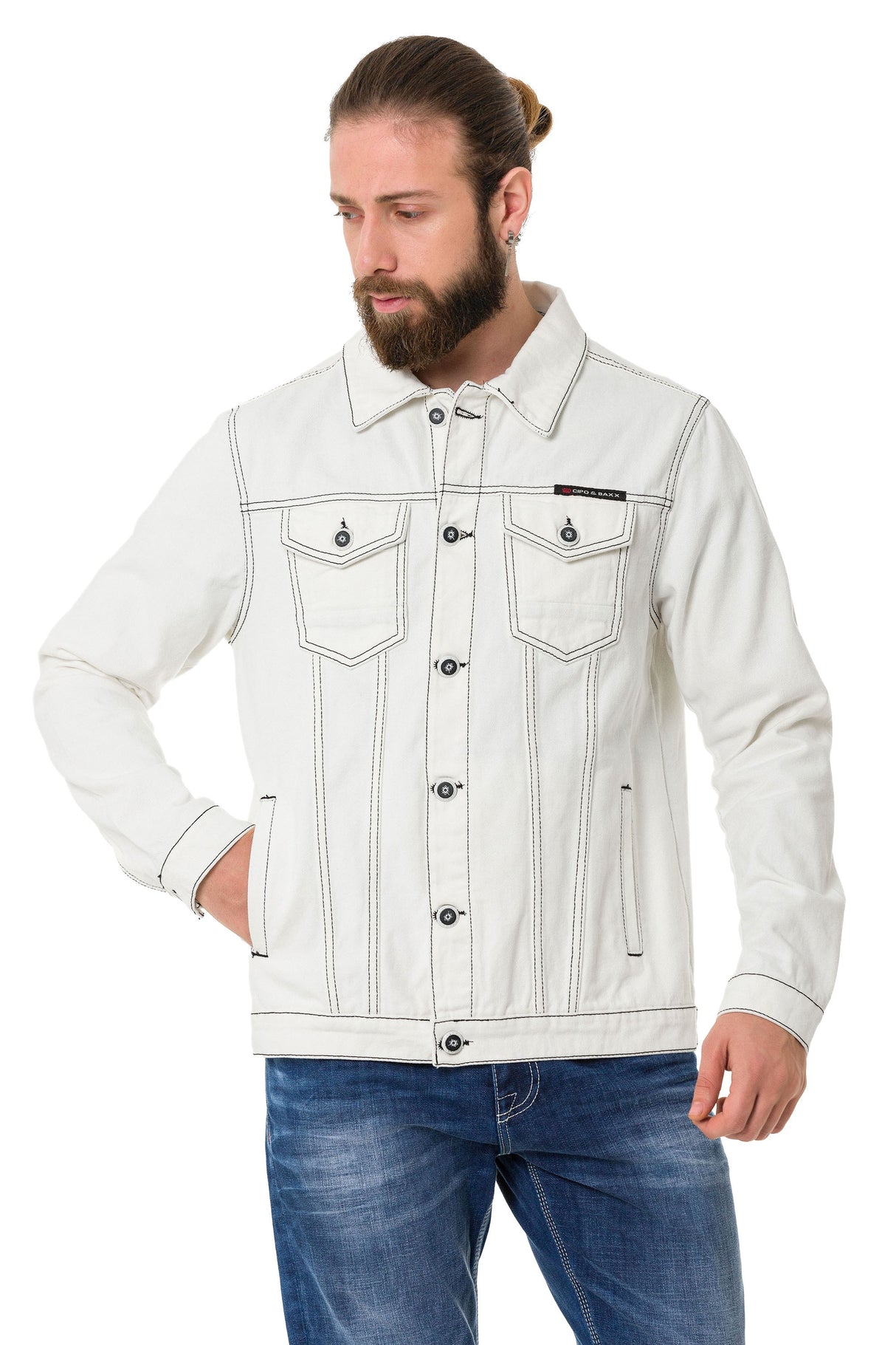 CJ289 Matte Pastel-Tone Men's Denim Jacket