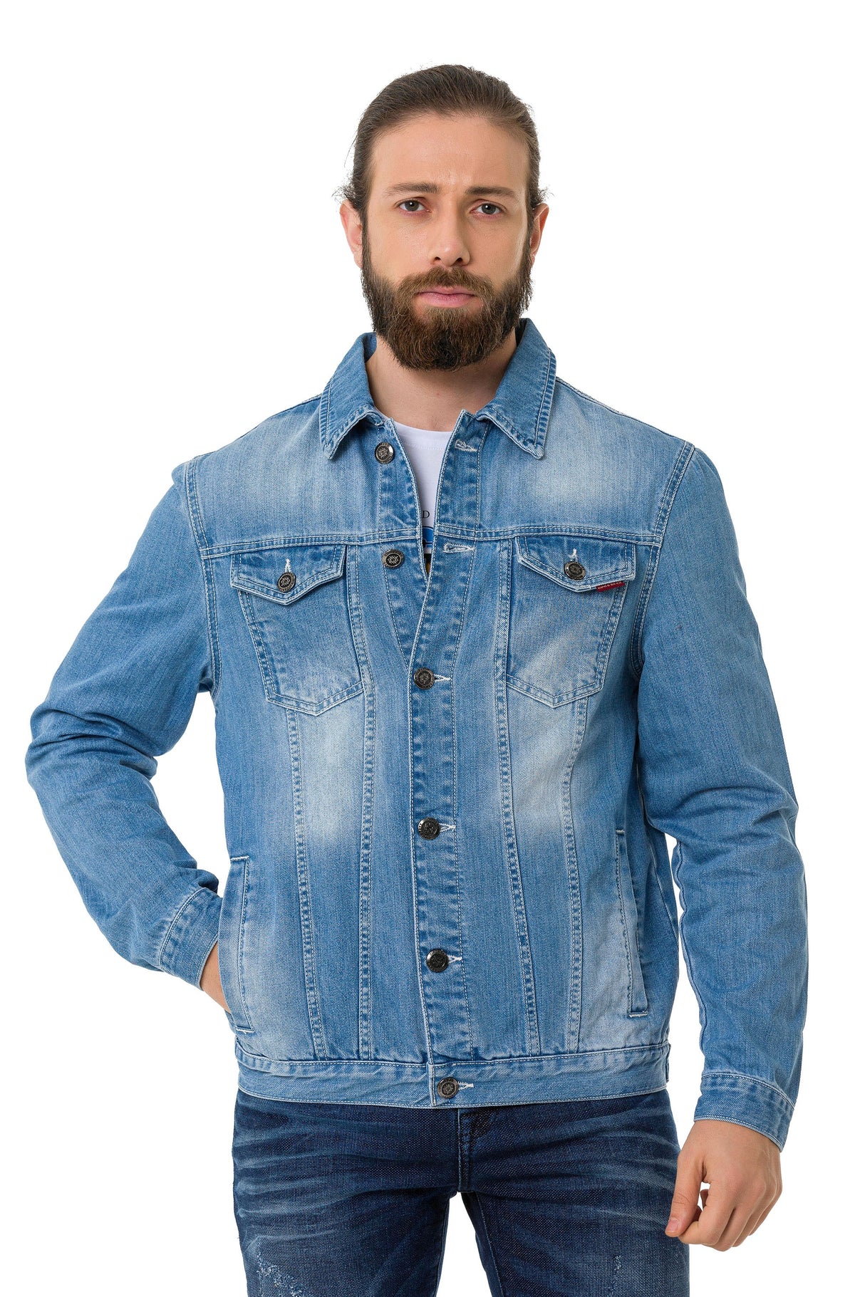 CJ289 Matte Pastel-Tone Men's Denim Jacket