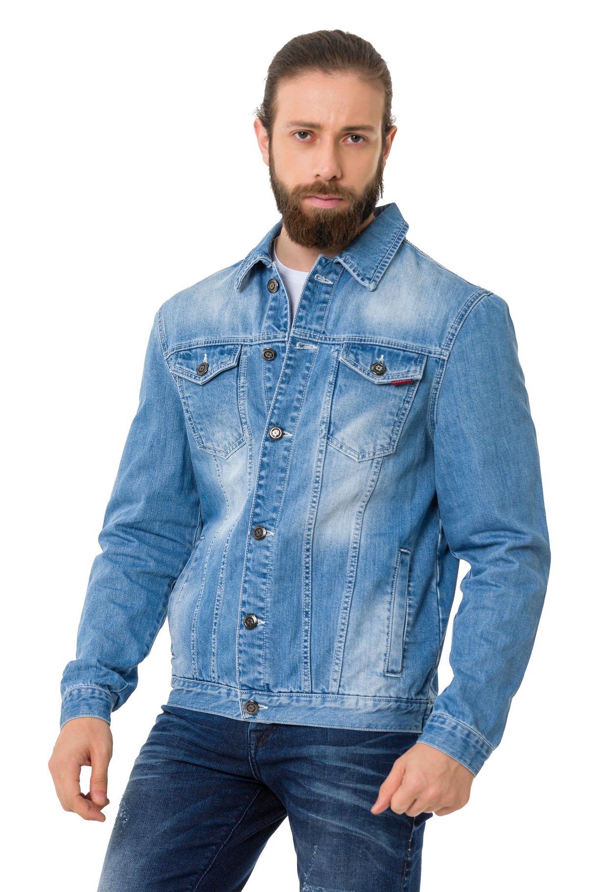 CJ289 Matte Pastel-Tone Men's Denim Jacket