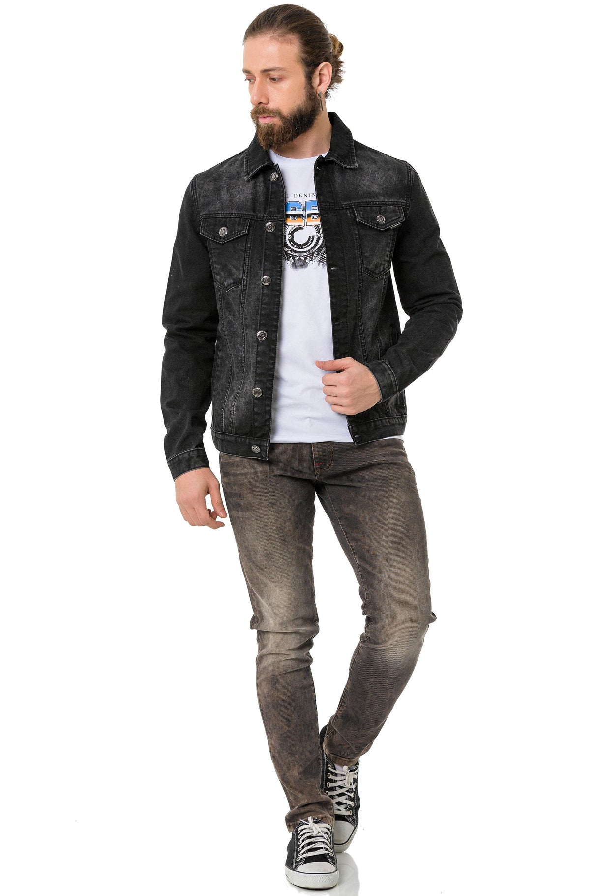 CJ289 Matte Pastel-Tone Men's Denim Jacket