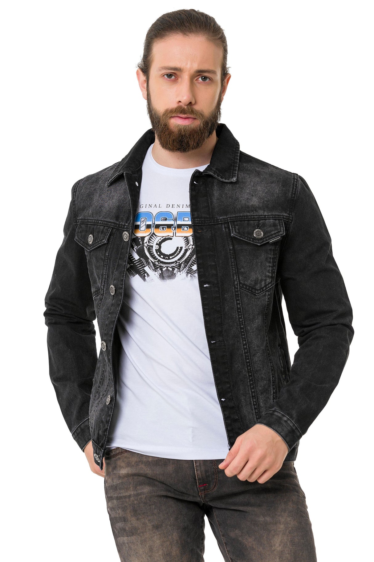CJ289 Matte Pastel-Tone Men's Denim Jacket