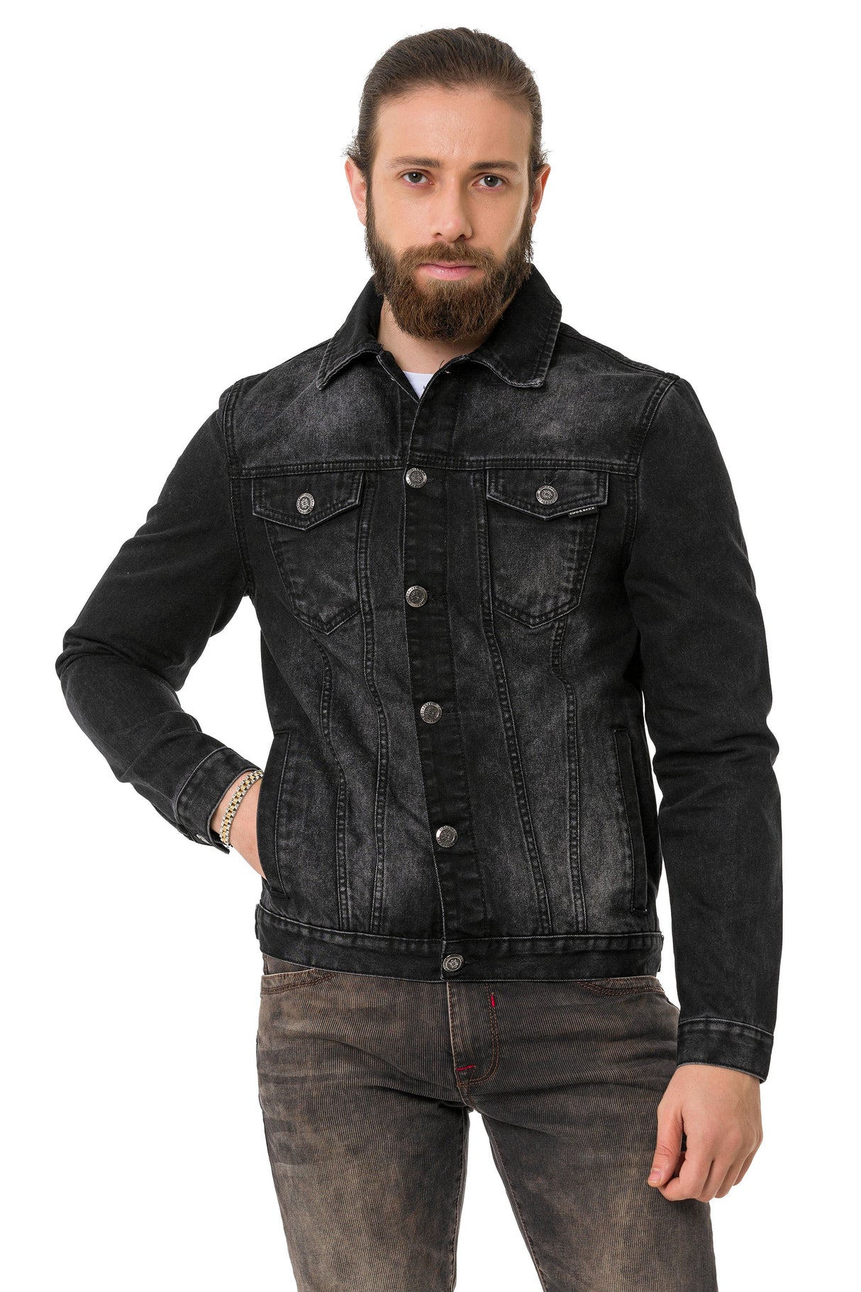 CJ289 Matte Pastel-Tone Men's Denim Jacket