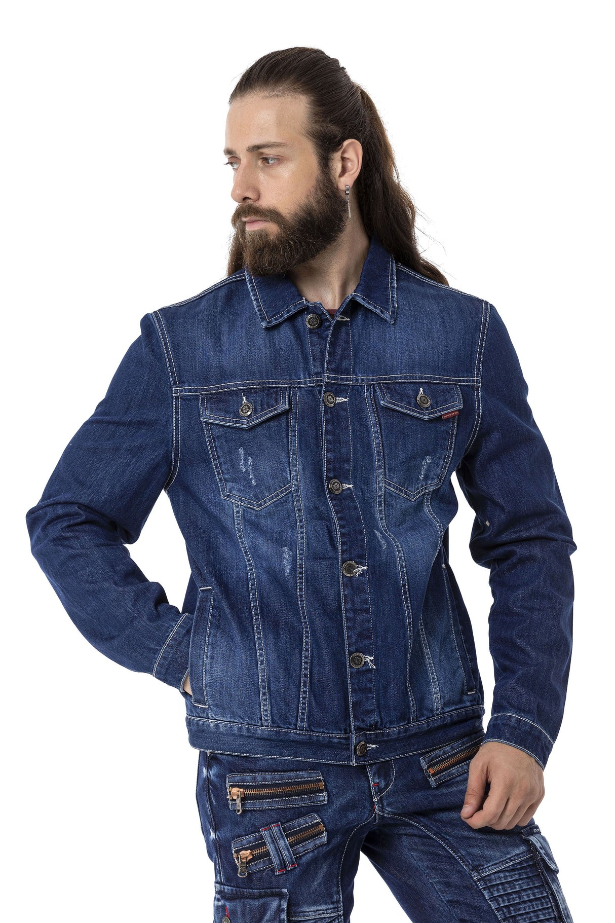 CJ289 Matte Pastel-Tone Men's Denim Jacket