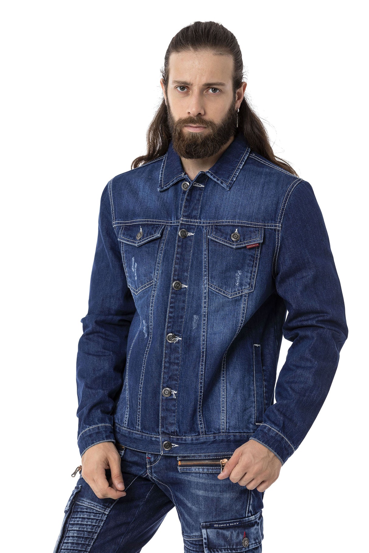 CJ289 Matte Pastel-Tone Men's Denim Jacket