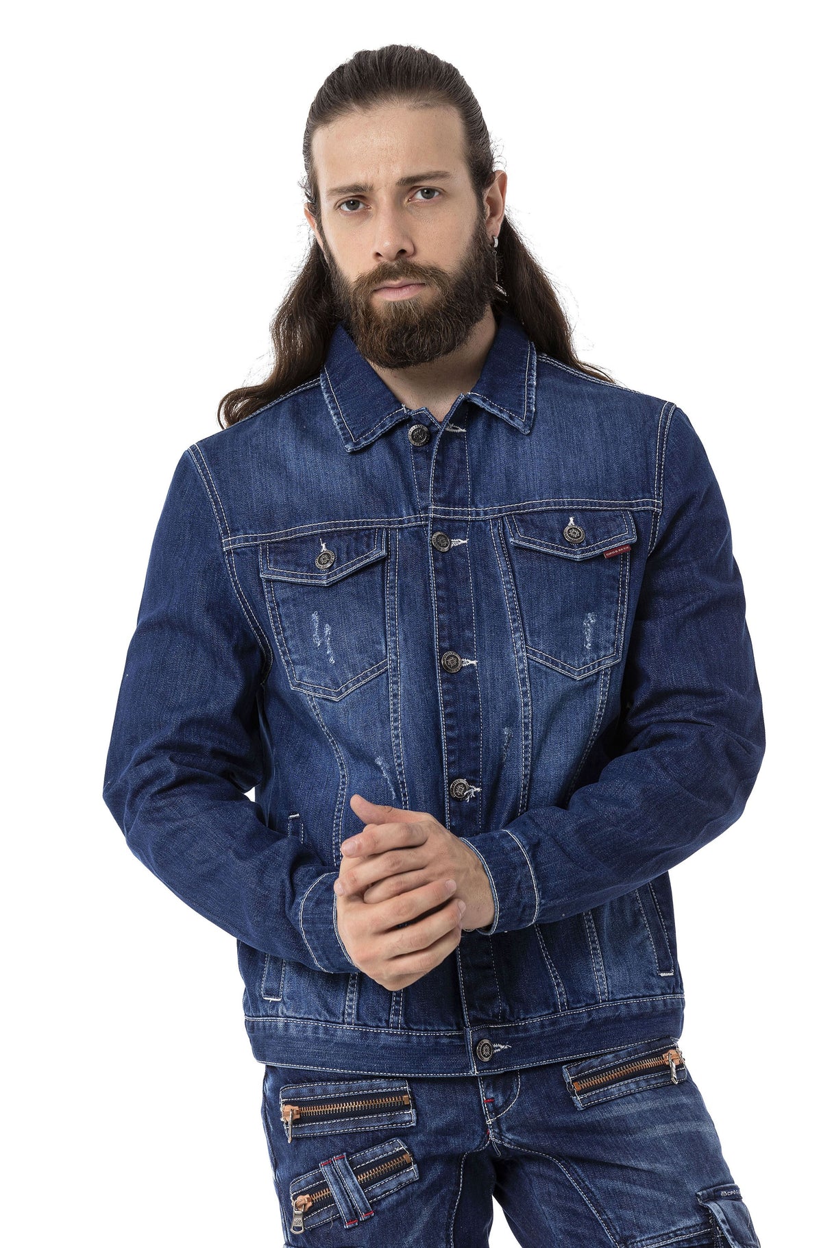 CJ289 Matte Pastel-Tone Men's Denim Jacket