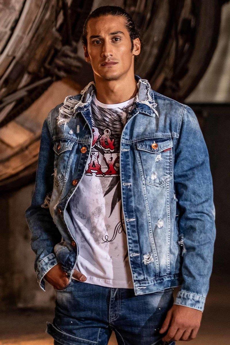 CJ291 Destroyed Yırtık Denim Ceket
