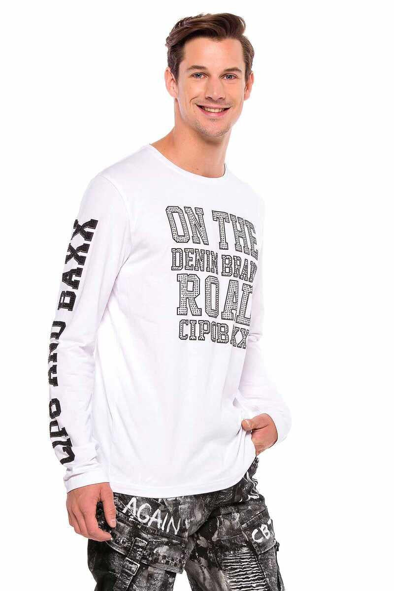 CL379 Parlak Taşlı Baskılı İnce Erkek Sweatshirt