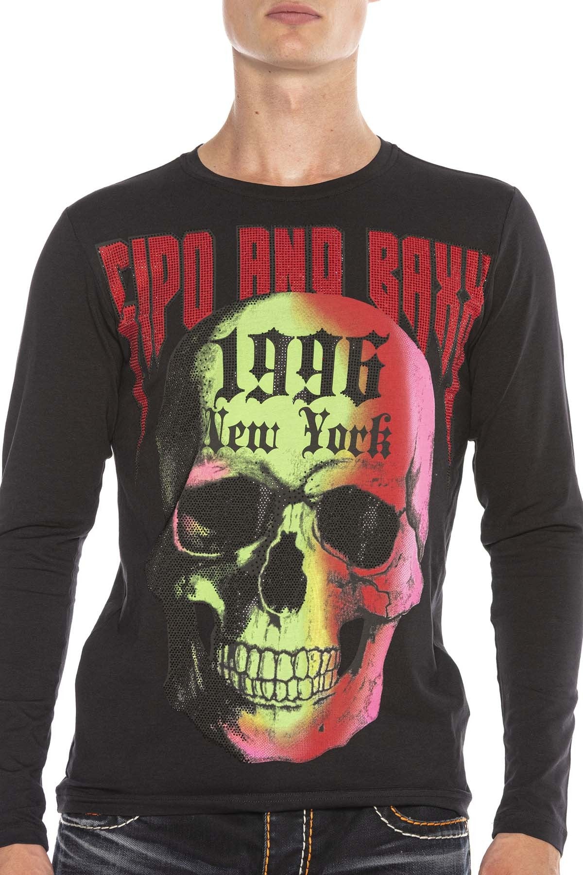 CL406 Renkli Kuru Kafalı Erkek Sweatshirt