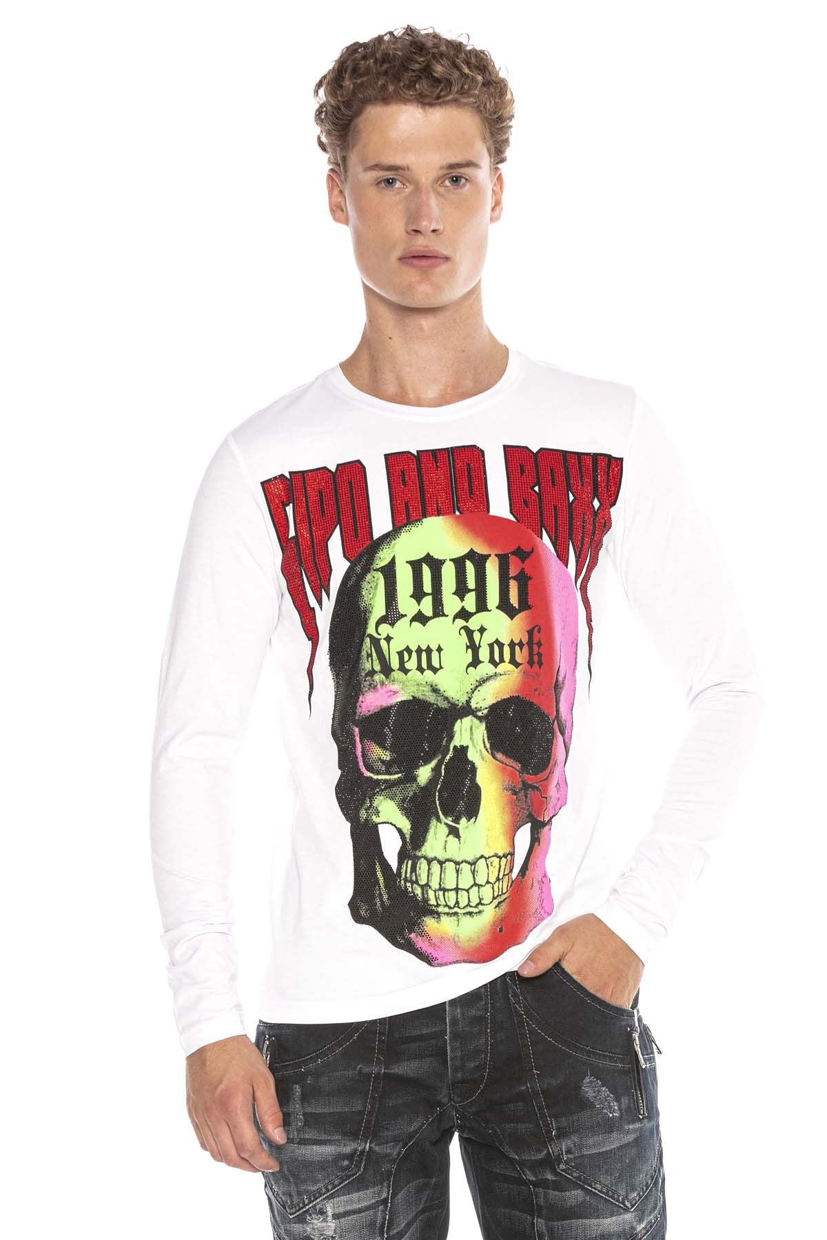 CL406 Renkli Kuru Kafalı Erkek Sweatshirt