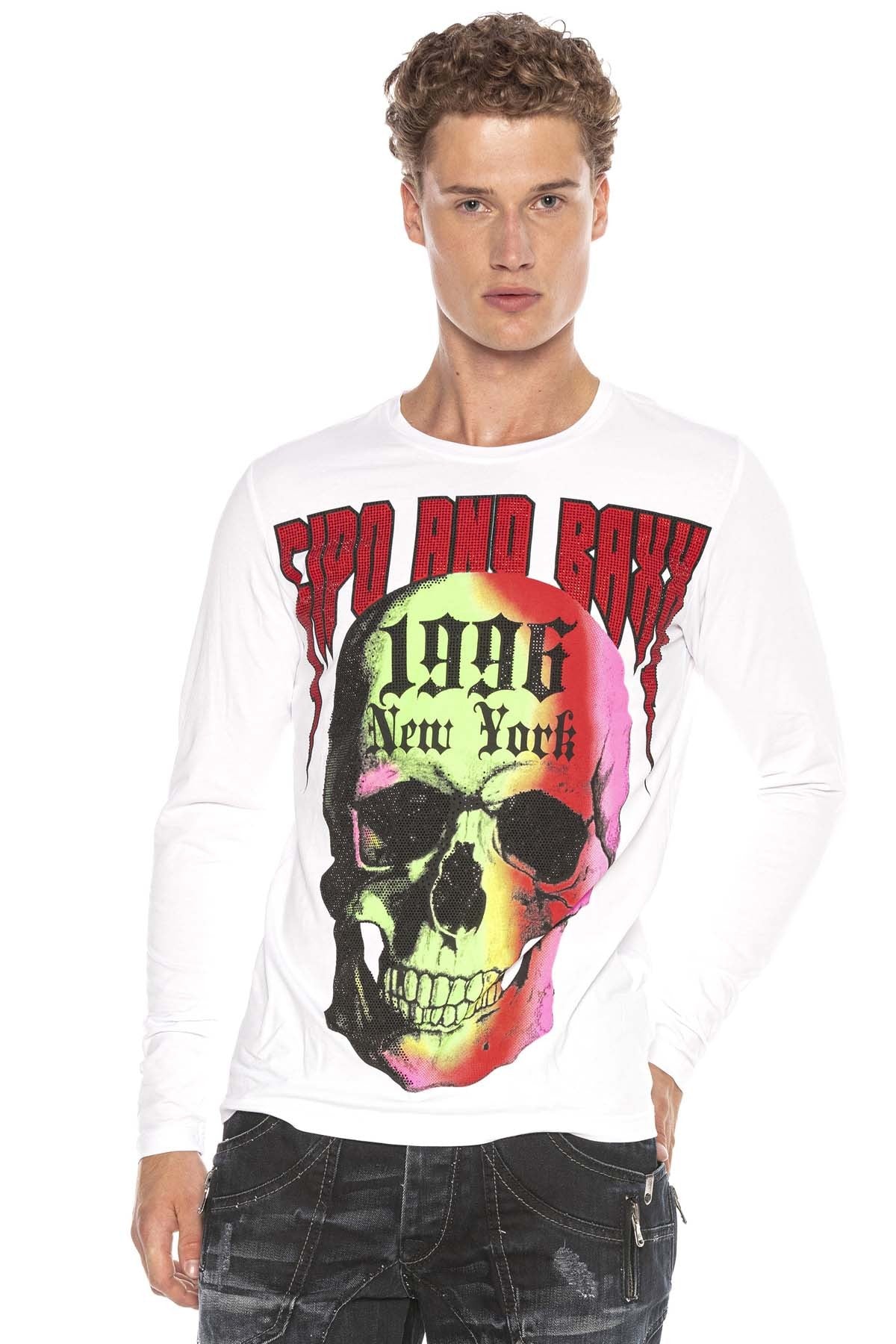 CL406 Renkli Kuru Kafalı Erkek Sweatshirt