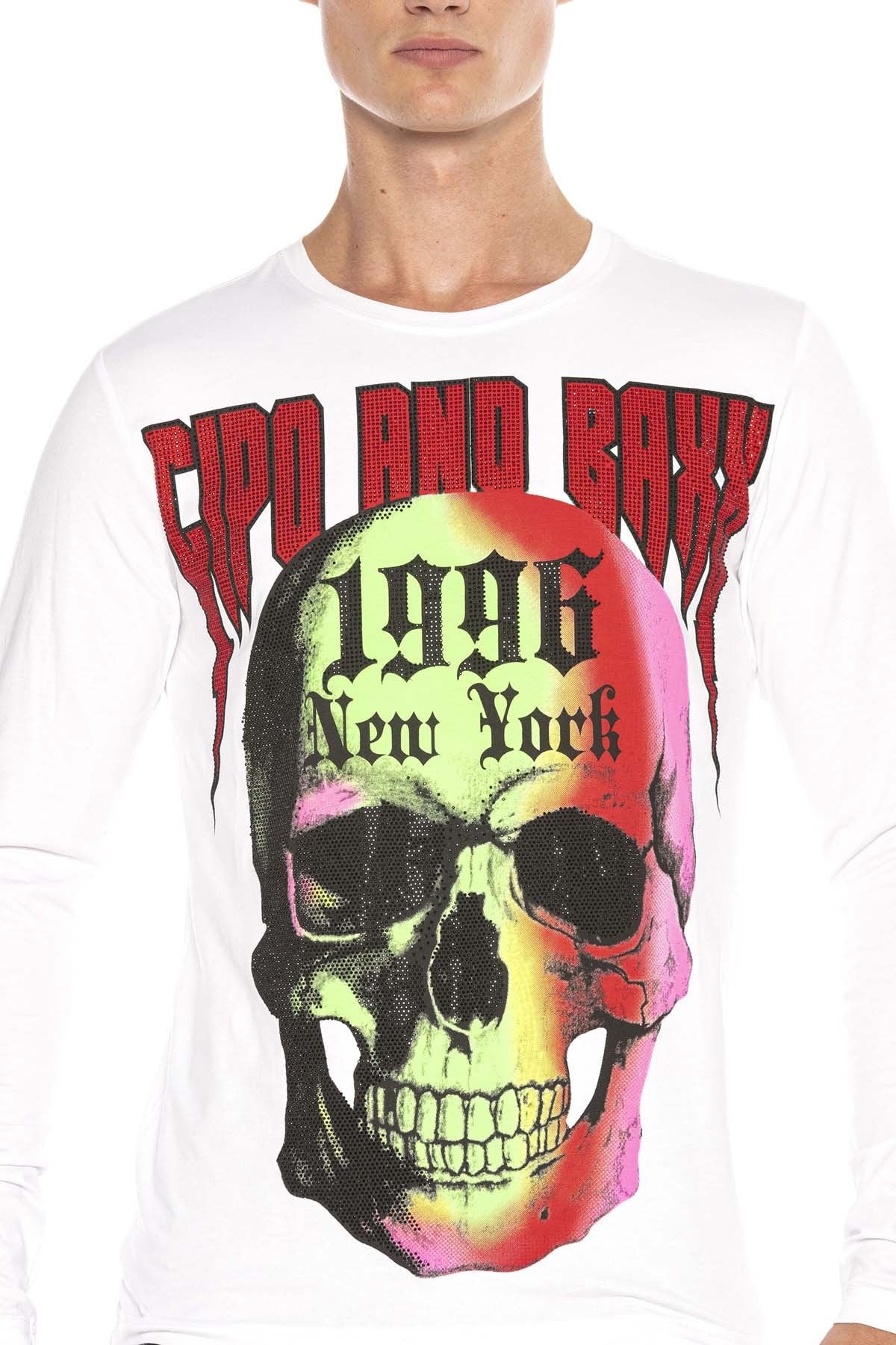 CL406 Renkli Kuru Kafalı Erkek Sweatshirt