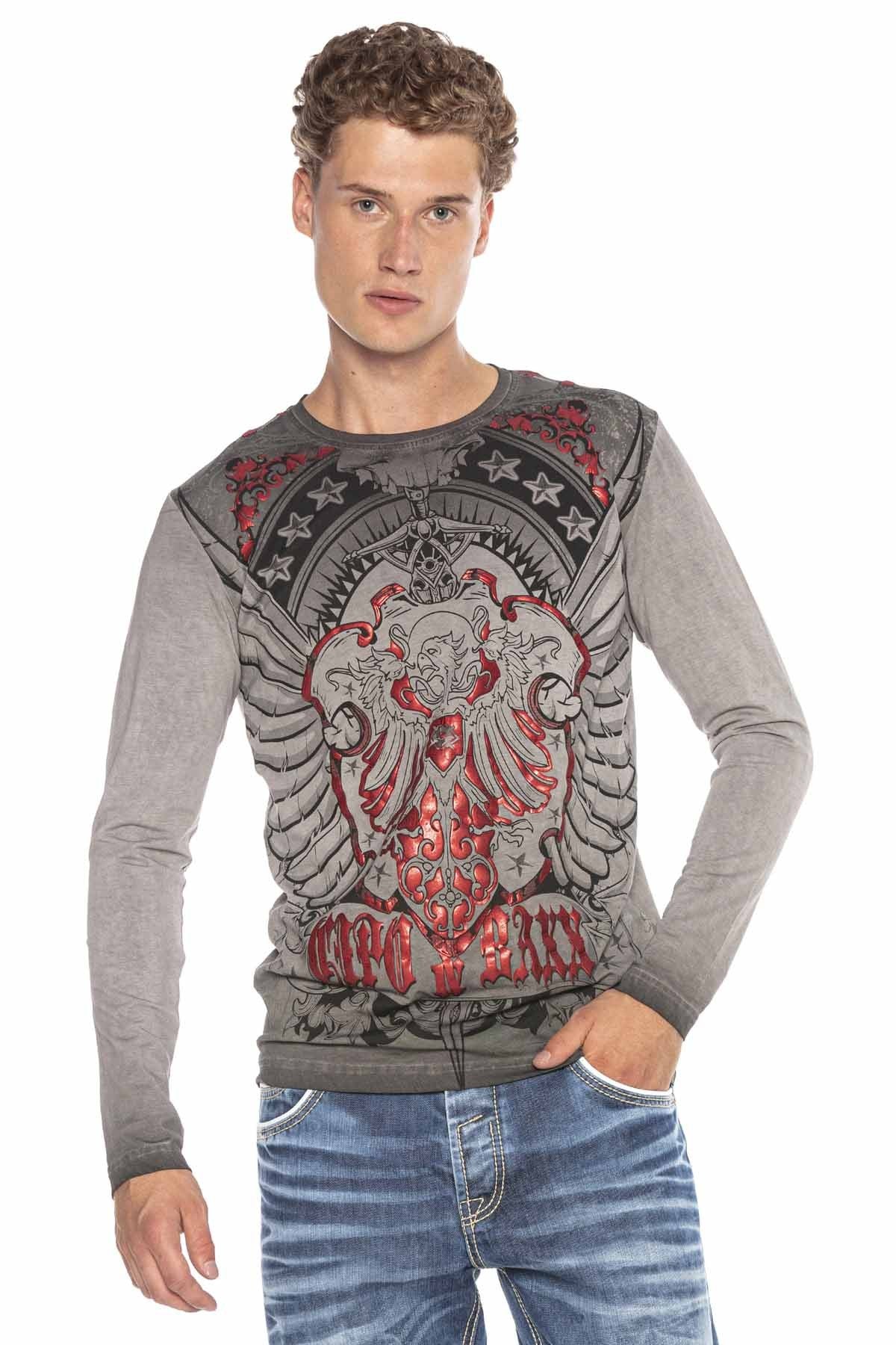 CL407 Kartal Arma Parlak Baskılı Sweatshirt