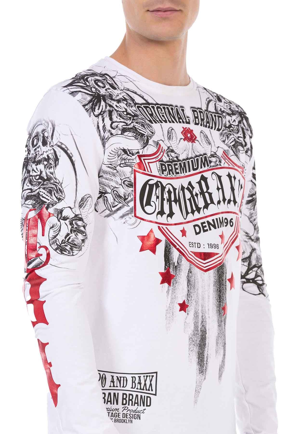 CL450 Parlak Baskılı İnce Erkek Sweatshirt