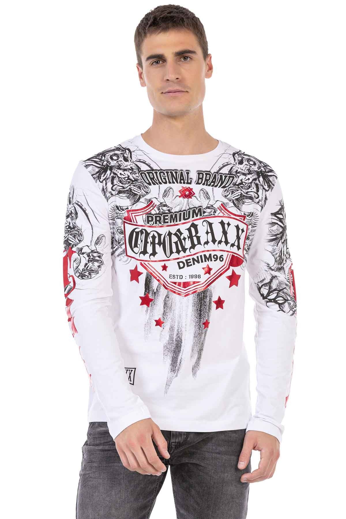 CL450 Parlak Baskılı İnce Erkek Sweatshirt