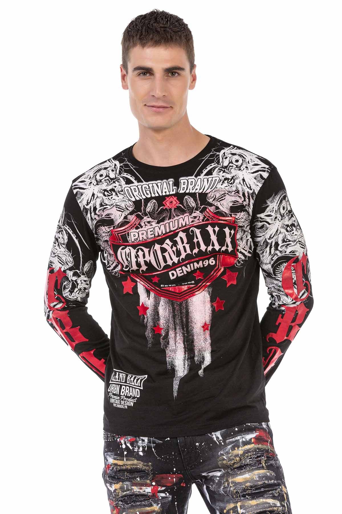 CL450 Parlak Baskılı İnce Erkek Sweatshirt