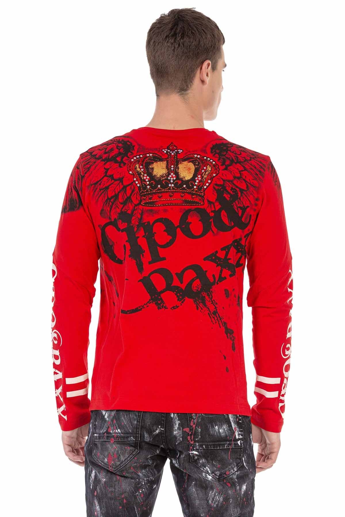 CL451 Taşlı Baskılı Men Sweatshirt