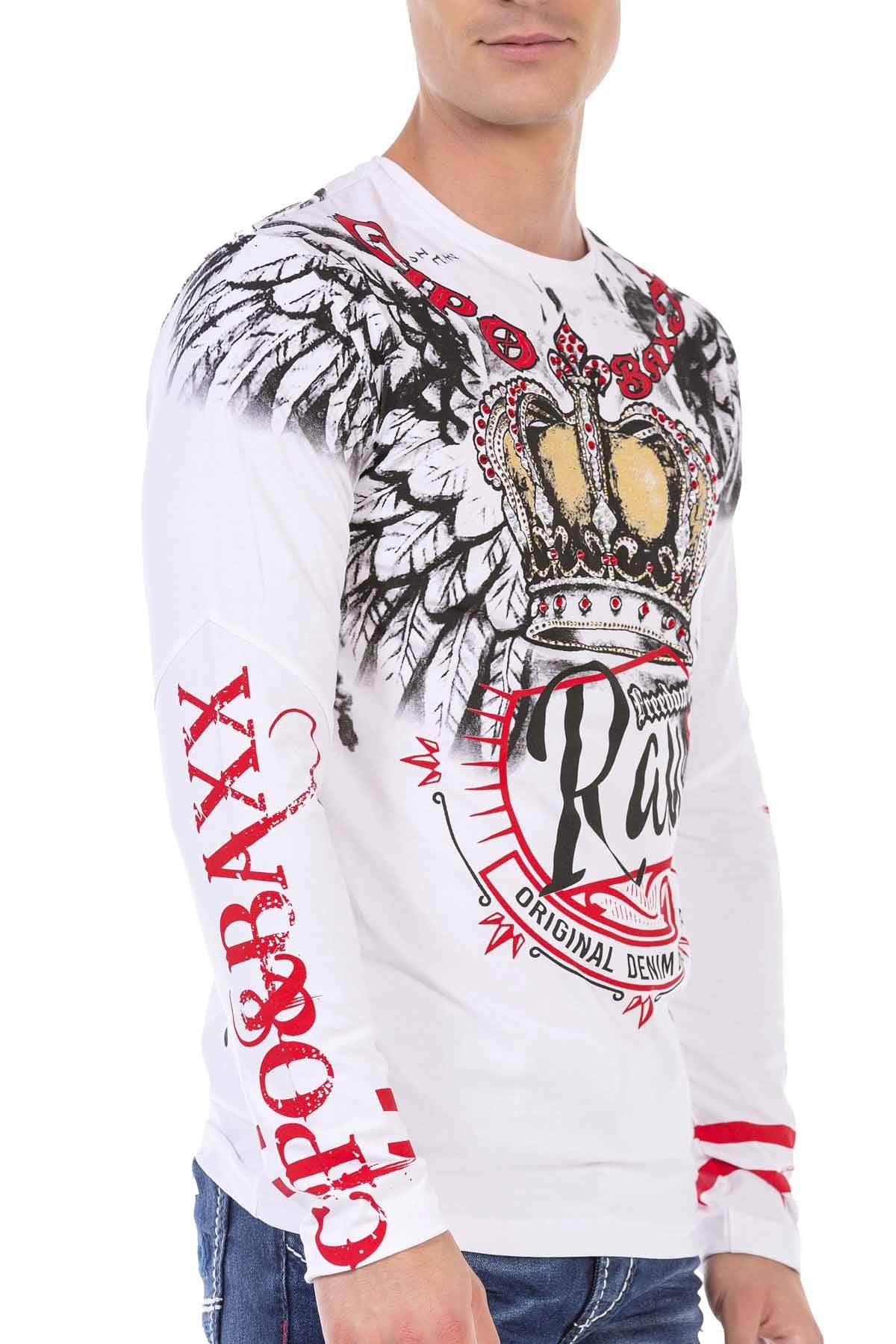 CL451 Taşlı Baskılı Men Sweatshirt